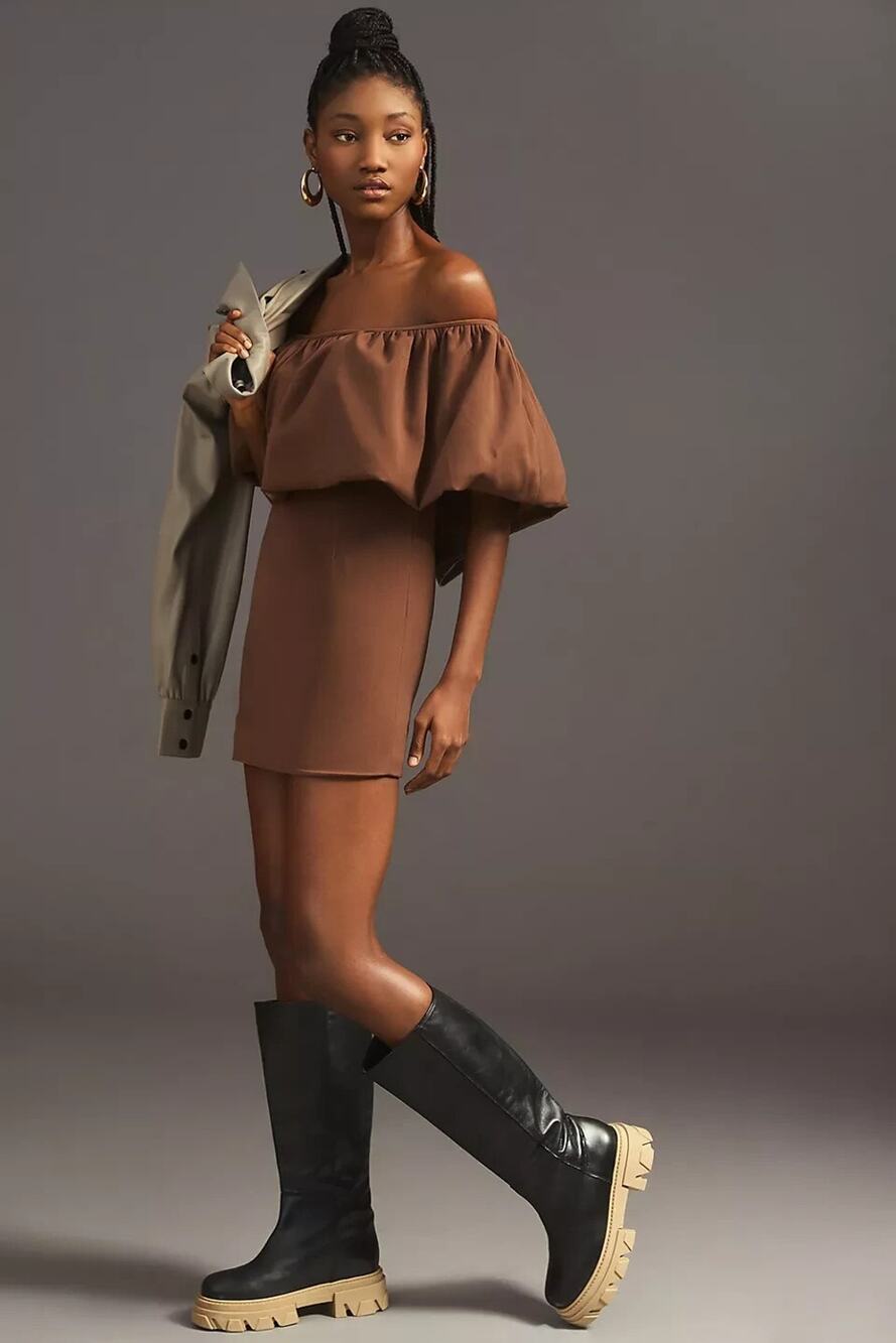 NWT Anthropoloie Nikita Mhaisalkar Off-The-Shoulder Bubble Mini Dress XL #MC434